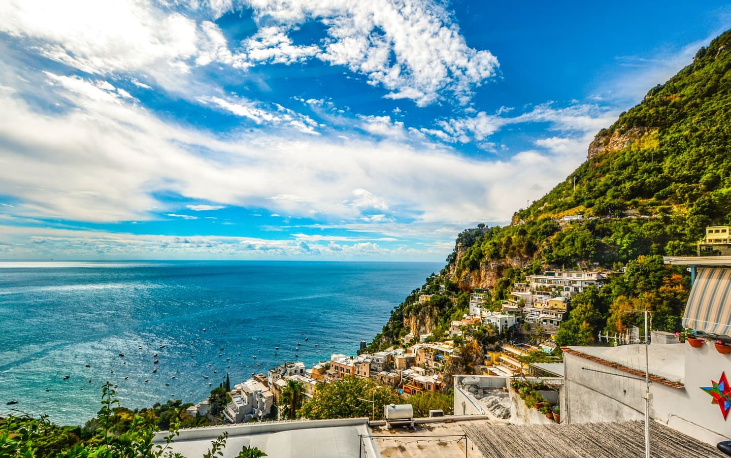 Wide view of the Amalfi coastline