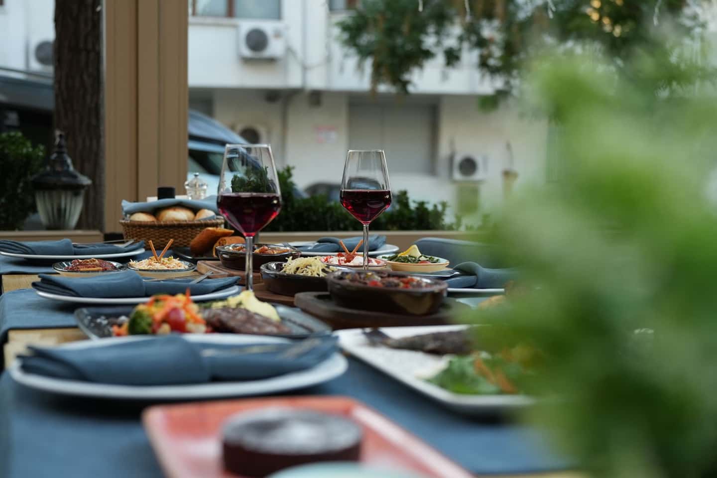 Outdoor dining by the water